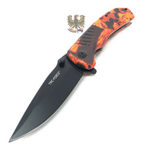 Load image into Gallery viewer, TAC FORCE ASSISTED OPENING DROP POINT POCKET KNIFE WITH RED CAMO HANDLES