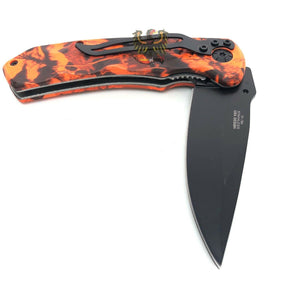 TAC FORCE ASSISTED OPENING DROP POINT POCKET KNIFE WITH RED CAMO HANDLES
