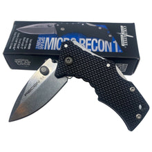Load image into Gallery viewer, COLD STEEL  MICRO RECON 1 SPEAR POINT FOLDING KNIFE 2&quot;  STONEWASHED PLAIN BLADE