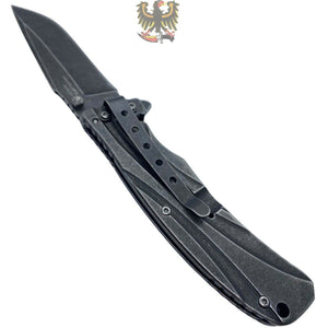 KERSHAW  MANIFOLD ASSISTED FLIPPER KNIFE 3.5" PLAIN BLACKWASH BLADE