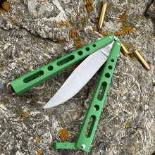 Load image into Gallery viewer, BEAR &amp; SON 5.13&quot; CLOSED. 3.63&quot; SATIN FINISH GREEN 440 STAINLESS CLIP POINT BLADE