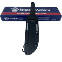 Load image into Gallery viewer, SMITH &amp; WESSON  M&amp;P NECK KNIFE WITH BLACK SCULPTED SYNTHETIC HANDLE