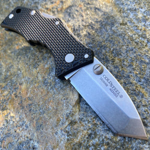 COLD STEEL MICRO RECON  4034SS PLAIN BLADE, BLACK LONG G10 STYLED GRIV-EX HANDLE