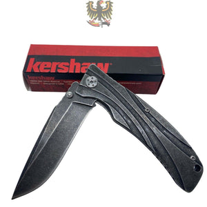 KERSHAW  MANIFOLD ASSISTED FLIPPER KNIFE 3.5" PLAIN BLACKWASH BLADE