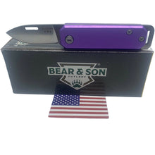 Load image into Gallery viewer, BEAR &amp; SON SMALL SLIP JOINT EVERY DAY CARRY POCKET KNIFE PURPLE