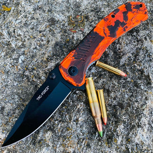 TAC FORCE ASSISTED OPENING DROP POINT POCKET KNIFE WITH RED CAMO HANDLES