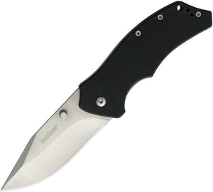 LINERLOCK KERSHAW TENSION FOLDING KNIFE BEAD BLASTED CLIP POINT BLACK G10 HANDLE