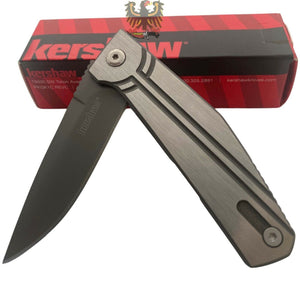 KERSHAW NURA FLIPPER 3" PLAIN FRAMELOCK SHARP KNIFE, STAINLESS STEEL HANDLES