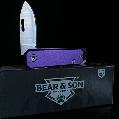 BEAR & SON SMALL SLIP JOINT EVERY DAY CARRY POCKET KNIFE PURPLE