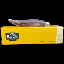 Load image into Gallery viewer, BUCK  TOOTHPICK FOLDING POCKET KNIFE WITH BROWN RICH GRAIN WOOD HANDLE