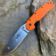 Load image into Gallery viewer, ONTARIO RAT I LINERLOCK ORANGE D2 VERY SHARP COOL KNIFE