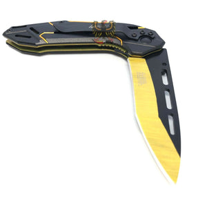 LINERLOCK ASSISTED OPENING EVERYDAY CARE KNIFE WITH ANODIZED ALUMINUM HAND MTECH