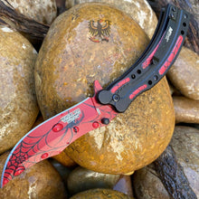 Load image into Gallery viewer, SPIDER SPRING ASSISTED EVERYDAY CARRY KNIFE RED STAINLESS STEEL BLADE MTECH