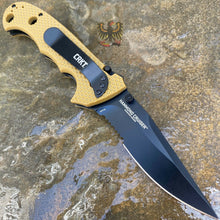 Load image into Gallery viewer, CRKT LINERLOCK FOLDING POCKET EVERYDAY CARRY KNIFE WITH DESERT TAN ZYTEL HANDLES