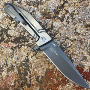 KERSHAW NURA FLIPPER 3" PLAIN FRAMELOCK SHARP KNIFE, STAINLESS STEEL HANDLES