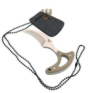 COMBAT READY NECK KNIFE G-10 HANDLE BEADED CHAIN FULL TANG