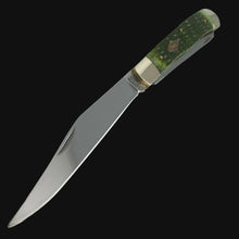 Load image into Gallery viewer, FROST CUTLERY GERMAN MADE  ANTIQUE GREEN JIGGED BONE LARGE TRAPPER