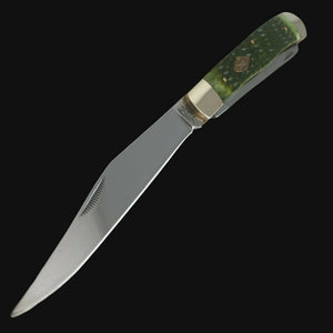 FROST CUTLERY GERMAN MADE  ANTIQUE GREEN JIGGED BONE LARGE TRAPPER