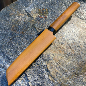 KANETSUNE  KAMA-GATA FRUIT KNIFE WITH WILD CHERRY WOODEN HANDLE
