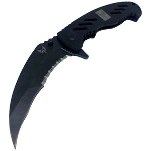 COMBAT READY BLACK STONEWASH LINERLOCK FOLDING COOL POCKET KNIFE WITHG-10 HANDLE