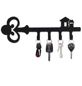 Pricuitie Decorative Wall Mounted Iron Key Holder, 11 inch with 4 Key Hooks