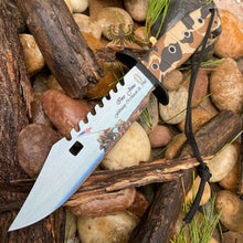 Load image into Gallery viewer, FROST CUTLERY FIXED KNIFE 7&quot; STAINLESS BLADE BOWIE CAMO RUBBER HANDLE 12 OVERALL