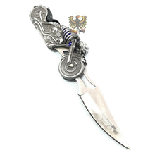 Load image into Gallery viewer, FOLDING POCKET KNIFE SKULL RIDER LED LINERLOCK WITH LED LIGHT MOTORCYCLE HARLEY