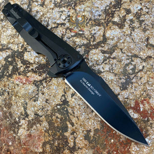 KERSHAW MARTIN FLYTHROUGH FLIPPER KNIFE 3" BLACK OXIDE DROP POINT BLADE