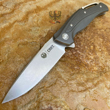 Load image into Gallery viewer, RUGER BY CRKT  LINERLOCK FOLDING SHARP KNIFE WITH GRAY TEXTURED ALUMINUM HANDLE