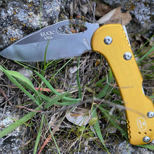 Load image into Gallery viewer, BUCK KNIVES MINI SPITFIRE LOCKBACK KNIFE YELLOW ALUMINIUM HANDLE
