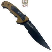 Load image into Gallery viewer, CRKT LINERLOCK FOLDING POCKET EVERYDAY CARRY KNIFE WITH DESERT TAN ZYTEL HANDLES