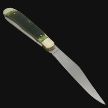 Load image into Gallery viewer, FROST CUTLERY GERMAN MADE  ANTIQUE GREEN JIGGED BONE LARGE TRAPPER