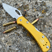 Load image into Gallery viewer, BUCK KNIVES MINI SPITFIRE LOCKBACK KNIFE YELLOW ALUMINIUM HANDLE