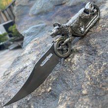Load image into Gallery viewer, FOLDING POCKET KNIFE WOLF RIDER ASSISTED OPENING LINERLOCK MOTORCYCLE HARLEY