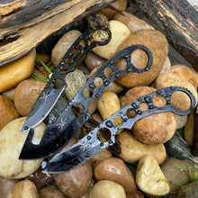 Load image into Gallery viewer, FROST CUTLERY SET FIXED BLADE KNIFE BLACK FINISH STAINLESS BLADE