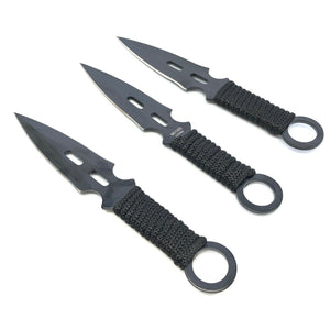 THREE PIECE THROWING SET FIXED BLADE COOL KNIFE