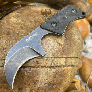 HEAVY DUTY MILITARY STYLE BLACK FIXED BLADE NECK KNIFE MTECH