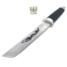 Load image into Gallery viewer, MISCELLANEOUS FIXED BLADE KNIFE NEW BLACK DRAGON TANTO CAMPING KNIFE RUBBER GRIP