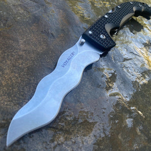 COLD STEEL KRIS VOYAGER FOLDING KNIFE 5.5" JAPANESE AUS-10A STONEWASHED BLADE