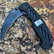 Load image into Gallery viewer, COMBAT READY BLACK STONEWASH LINERLOCK FOLDING COOL POCKET KNIFE WITHG-10 HANDLE