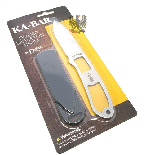 KA-BAR DOZIER SKELETON FIXED BLADE NECK KNIFE WITH HARD SHEATH DROP POINT