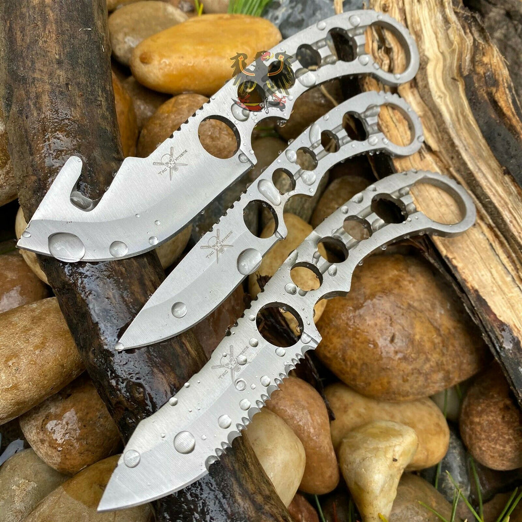 FROST CUTLERY SET FIXED BLADE KNIFE SATIN FINISH STAINLESS BLADE