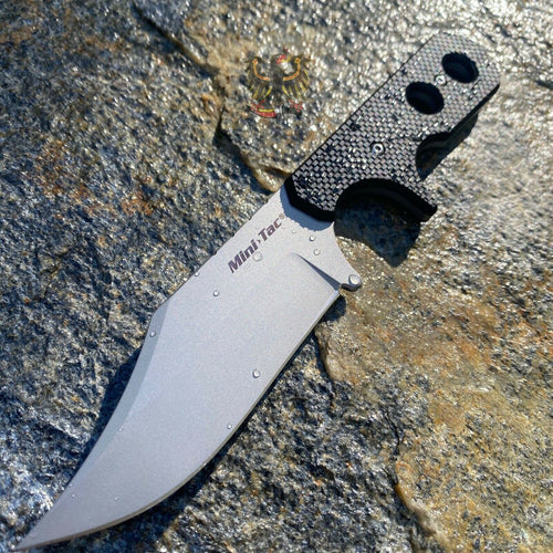 COLD STEEL MINI TAC BOWIE STAINLESS BLADE NECK KNIFE WITH BLACK GRIV-EX HANDLE