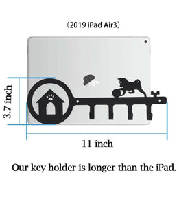 Pricuitie Decorative Wall Mounted Iron Key Holder(Black, The Playing Dog)
