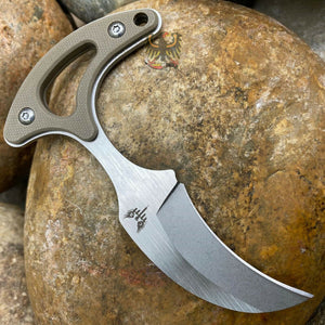 COMBAT READY NECK KNIFE G-10 HANDLE BEADED CHAIN FULL TANG