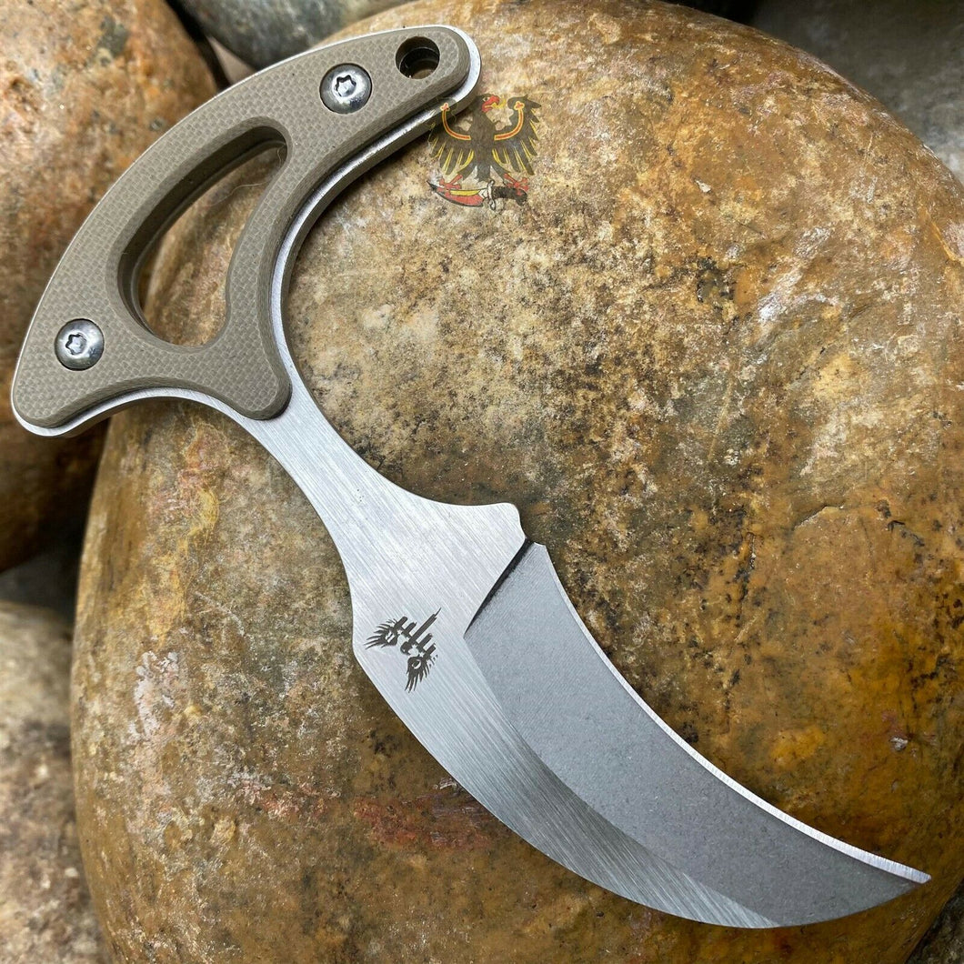 COMBAT READY NECK KNIFE G-10 HANDLE BEADED CHAIN FULL TANG