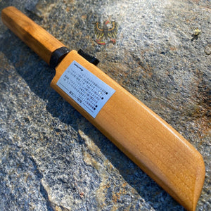 KANETSUNE  KAMA-GATA FRUIT KNIFE WITH WILD CHERRY WOODEN HANDLE