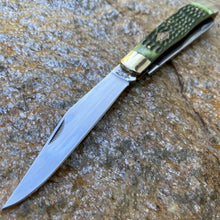 Load image into Gallery viewer, FROST CUTLERY GERMAN MADE  ANTIQUE GREEN JIGGED BONE LARGE TRAPPER