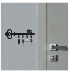 Pricuitie Decorative Wall Mounted Iron Key Holder, 11 inch with 4 Key Hooks