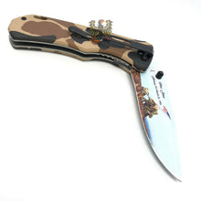 Load image into Gallery viewer, FROST CUTLERY IWO JIMA LINERLOCK A/O POCKET KNIFE CAMO ALUMINUM HANDLE ASSISTED